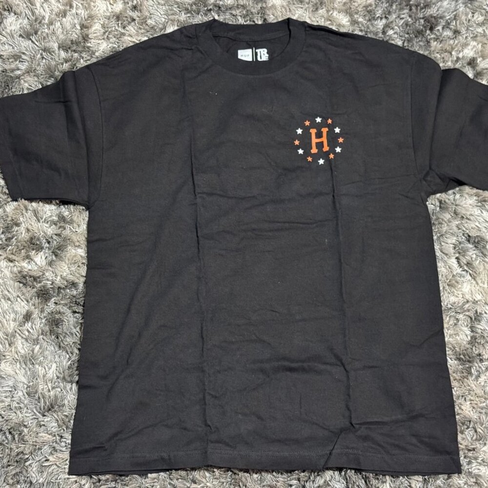 Size XL Huf Mens Black‎ Crew Neck Everyday Comfort Graphic Print T-Shirt